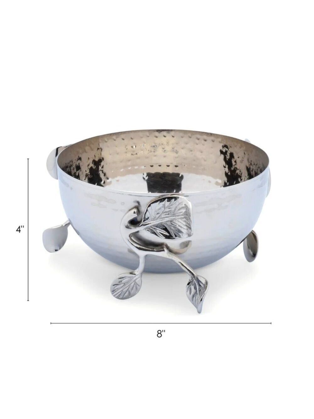 CHEER COLLECTION SILVER PLATED SERVING BOWL LEAF EMBELLISHMENTS - Picture 3 of 6